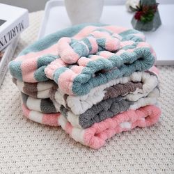 dry hair towel, quick drying hair cap for women, super absorbent shower cap, striped pattern hair bonnets