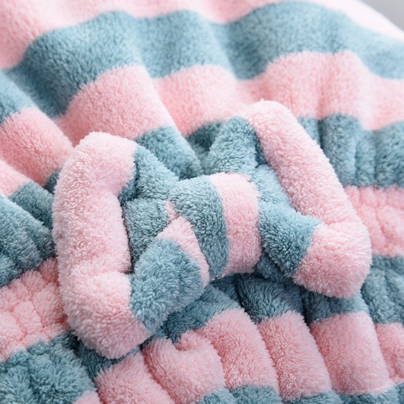 Dry Hair Towel, Quick Drying Hair Cap for Women, Super Absorbent Shower Cap, Striped Pattern Hair Bonnets