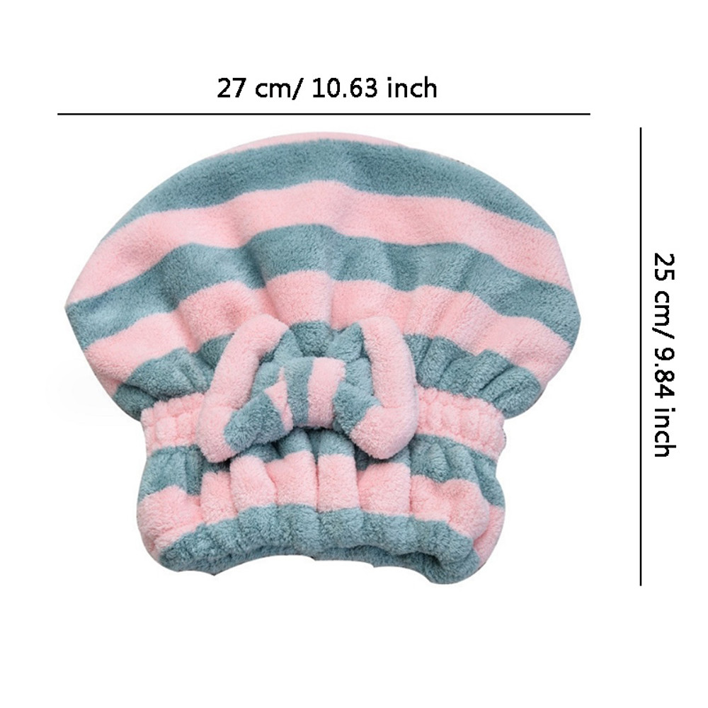 Dry Hair Towel, Quick Drying Hair Cap for Women, Super Absorbent Shower Cap, Striped Pattern Hair Bonnets