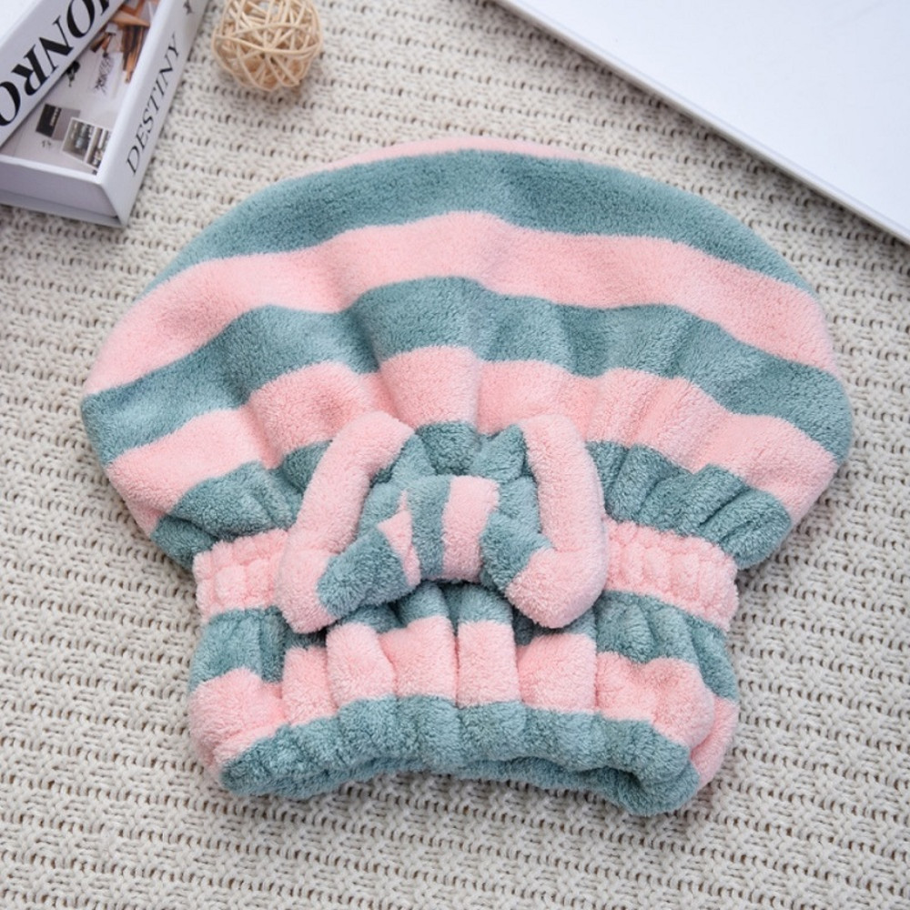 Dry Hair Towel, Quick Drying Hair Cap for Women, Super Absorbent Shower Cap, Striped Pattern Hair Bonnets