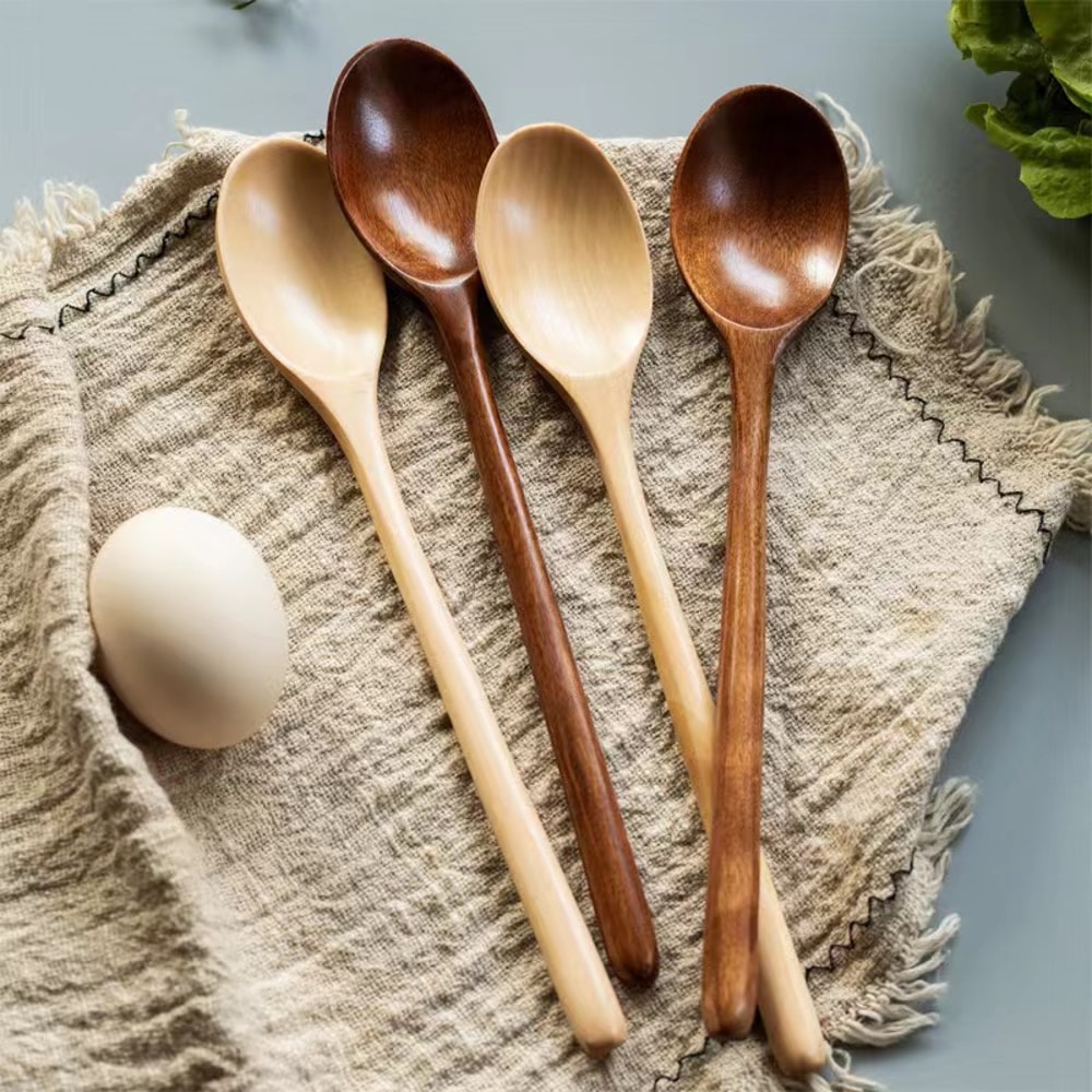 Wooden Cooking Spoon Kitchen Tableware Utensil Honey Teaspoon Soup Spoon Tea And Coffee Stirring To 0