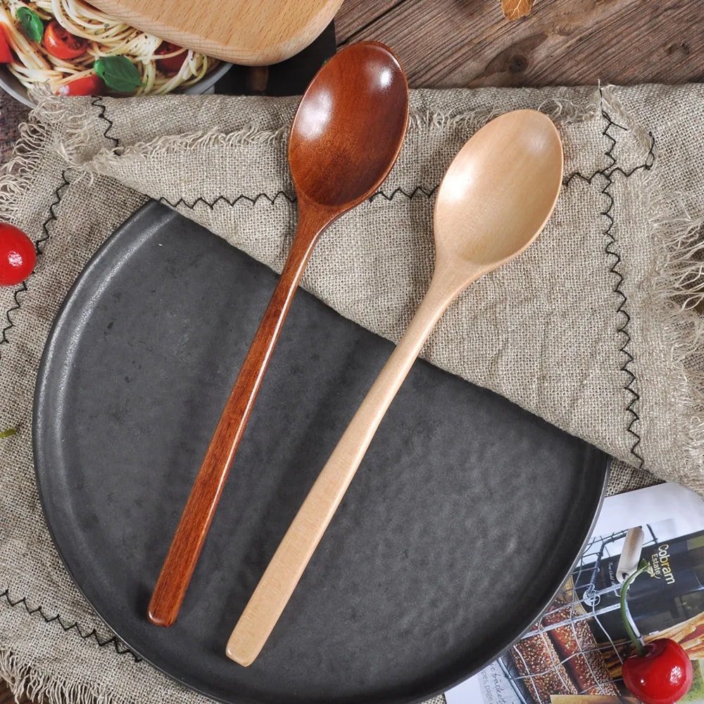 Wooden Cooking Spoon Kitchen Tableware Utensil Honey Teaspoon Soup Spoon Tea And Coffee Stirring To 3