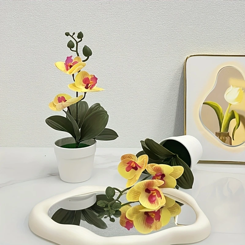 Artificial Orchid Living Room Decoration Home Office Display Entrance Flower Faderesistant 2