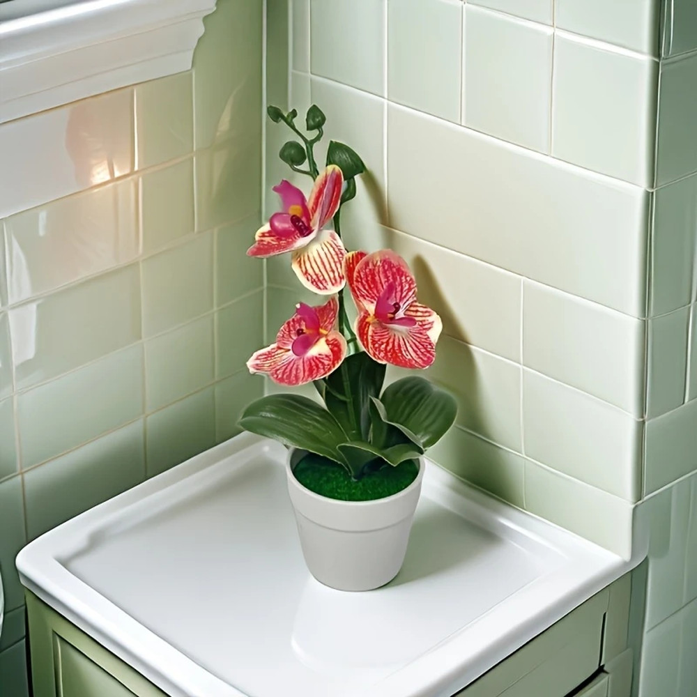 Artificial Orchid Living Room Decoration Home Office Display Entrance Flower Faderesistant 3