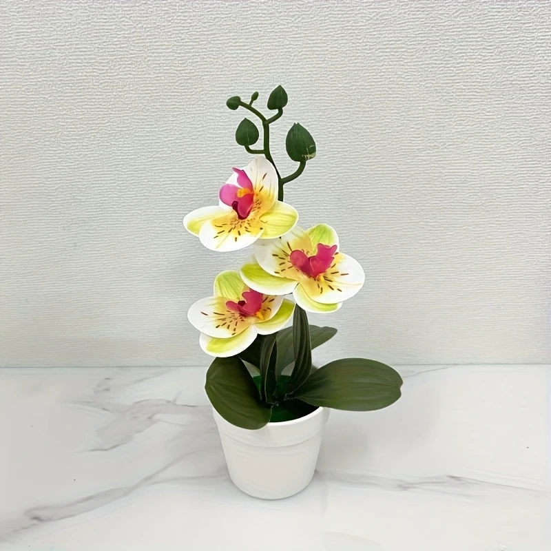 Artificial Orchid Living Room Decoration Home Office Display Entrance Flower Faderesistant 6