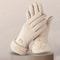 Comfortable beige gloves, plush-lined touchscreen winter gloves, warm thick protection for outdoor leisure