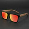 New Square Casual Sunglasses Wood Grain Eye Wear UV Protection Unisex Spring Hinges Outdoor Style 4