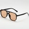 Women Square Sun Glasses Retro Polygon Eyeglasses Men Double Beam Sunglasses Vintage Fashion Black 7