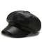 Fashion Women Leather Beret Octagonal Hat Autumn Winter Style Versatile Big Head Circumference Cap 9