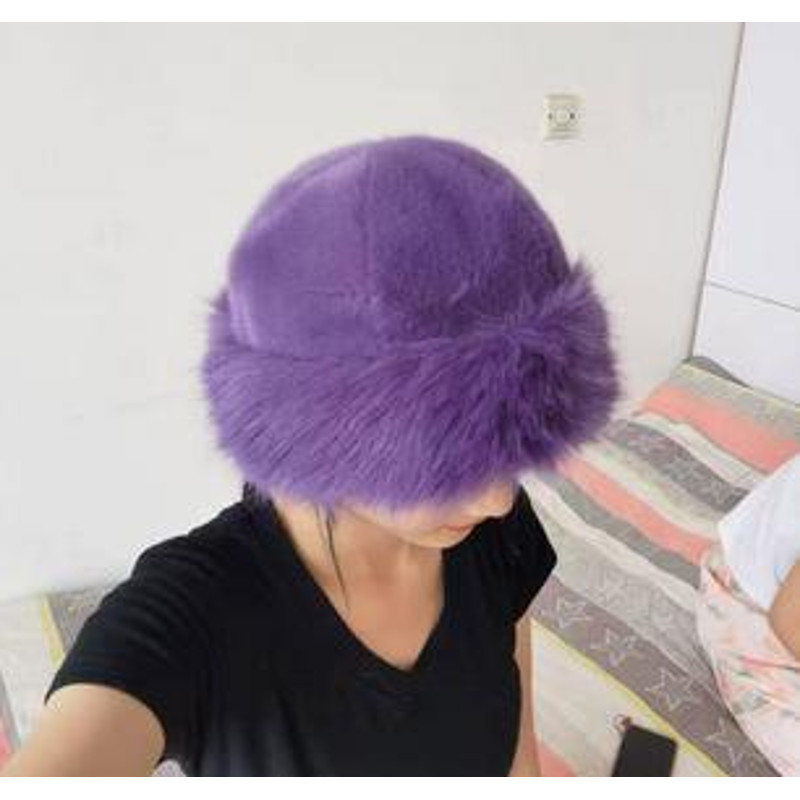 Thicken Plush Warm Fur Hat Fluffy Beanie Warm Thick Hat Mongolian Caps For Casual Trips Skiing Spor 6