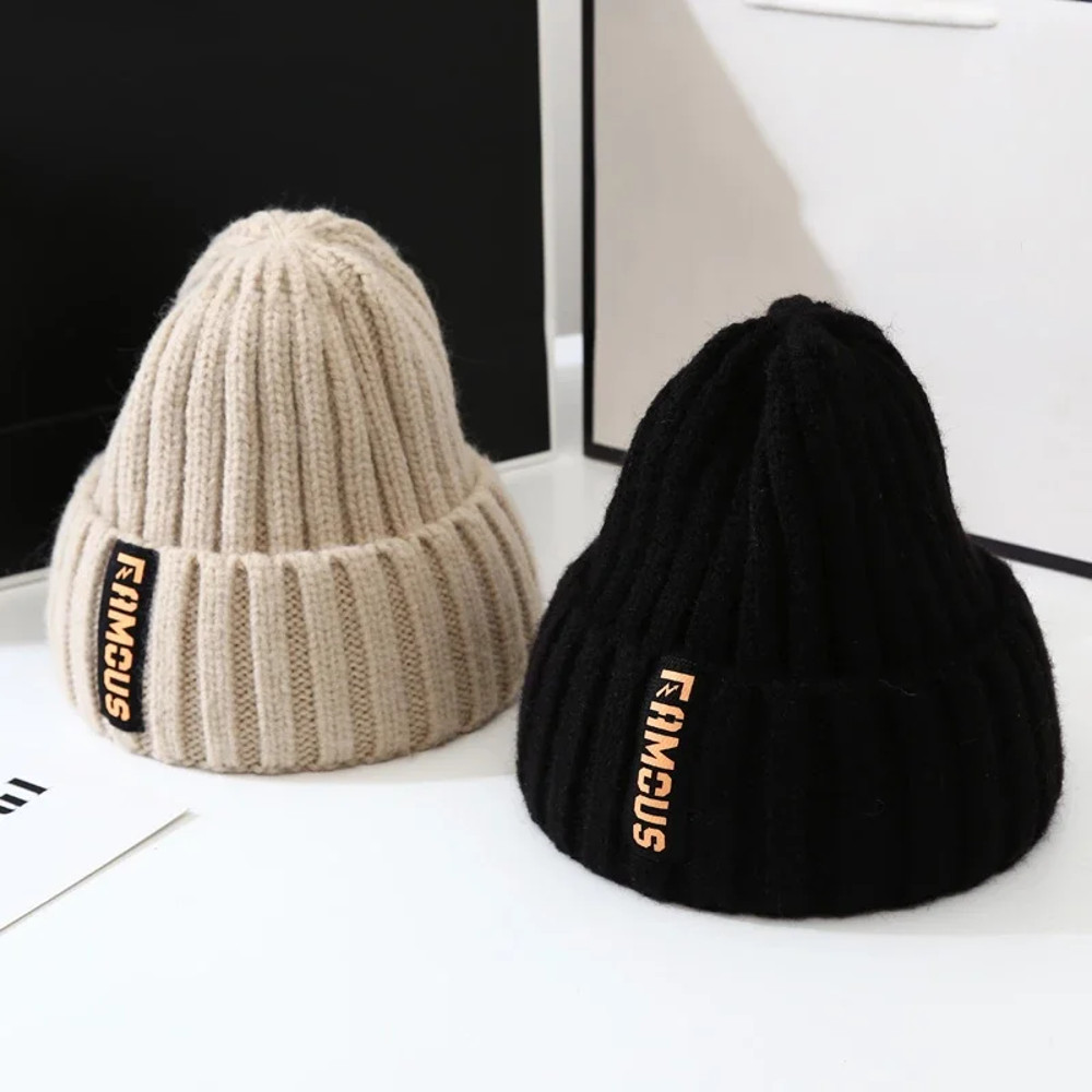 Soft Crochet Knit Beanie Winter Hat for Men Women – Unisex Solid Color Cold Weather Cap