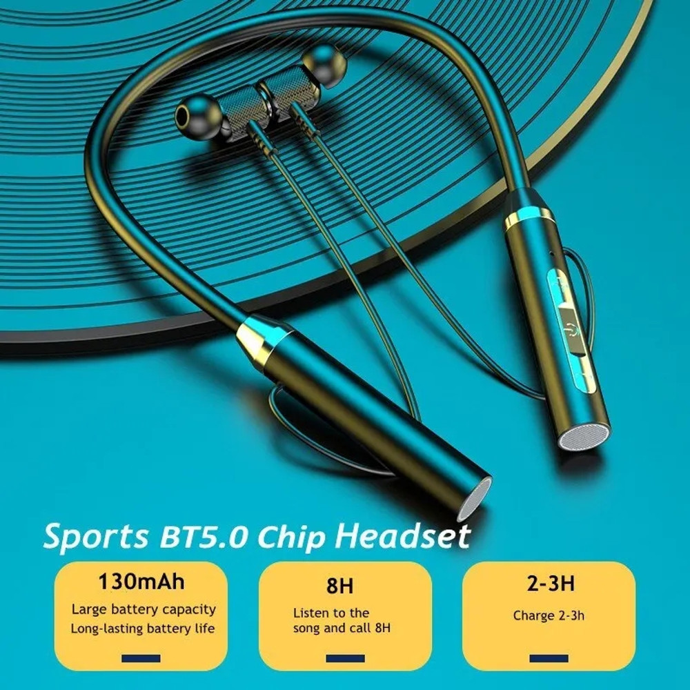 Wireless Bluetooth Neckband Headphones, Waterproof Magnetic Earbuds