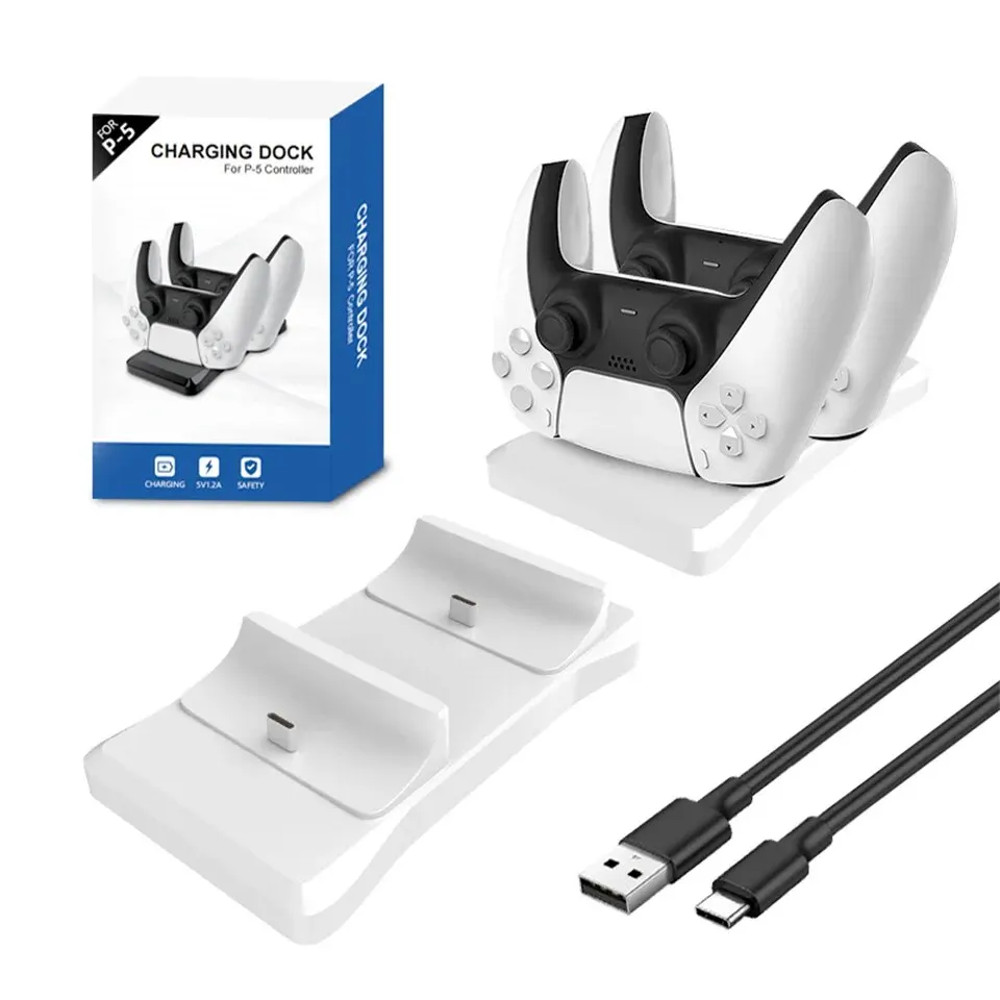 Dual Controller Charging Stand for PS5, Fast Charging AC Adapter