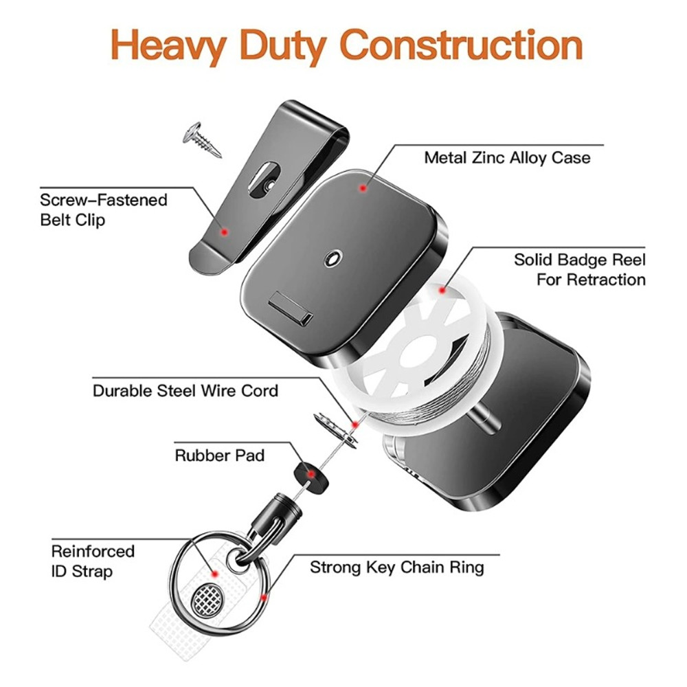 Anti loss Easy to Pull Buckle, Retractable Key Chain Belt Clip, Square Badge Reel, Accessorises Para Auto Key Chain