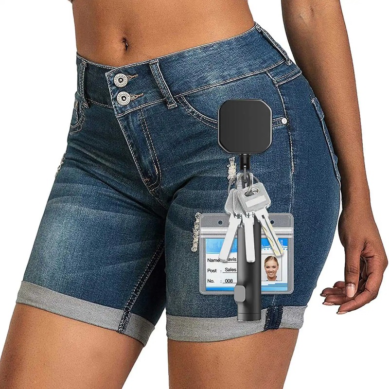 Anti loss Easy to Pull Buckle, Retractable Key Chain Belt Clip, Square Badge Reel, Accessorises Para Auto Key Chain