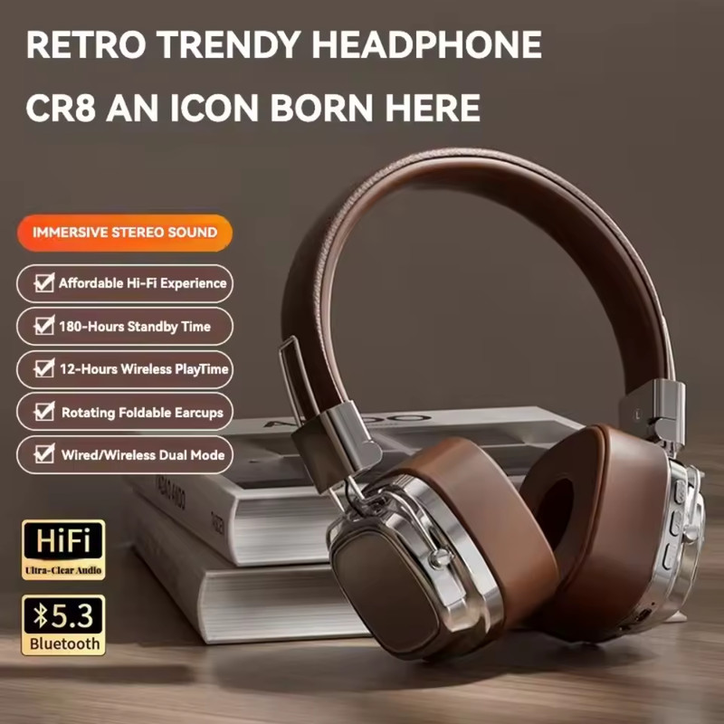 Fold Able Wireless Bluetooth Headsets Over Ear Retro Headphones DJ Stereo Sounds Gamer Choice 1