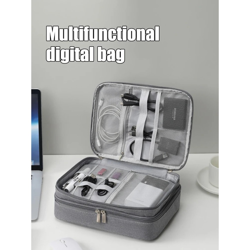 Multi-functional Digital Bag, Data Cable, Headphones, Hard Drive, Power Supply, Electronic Accessory Storage