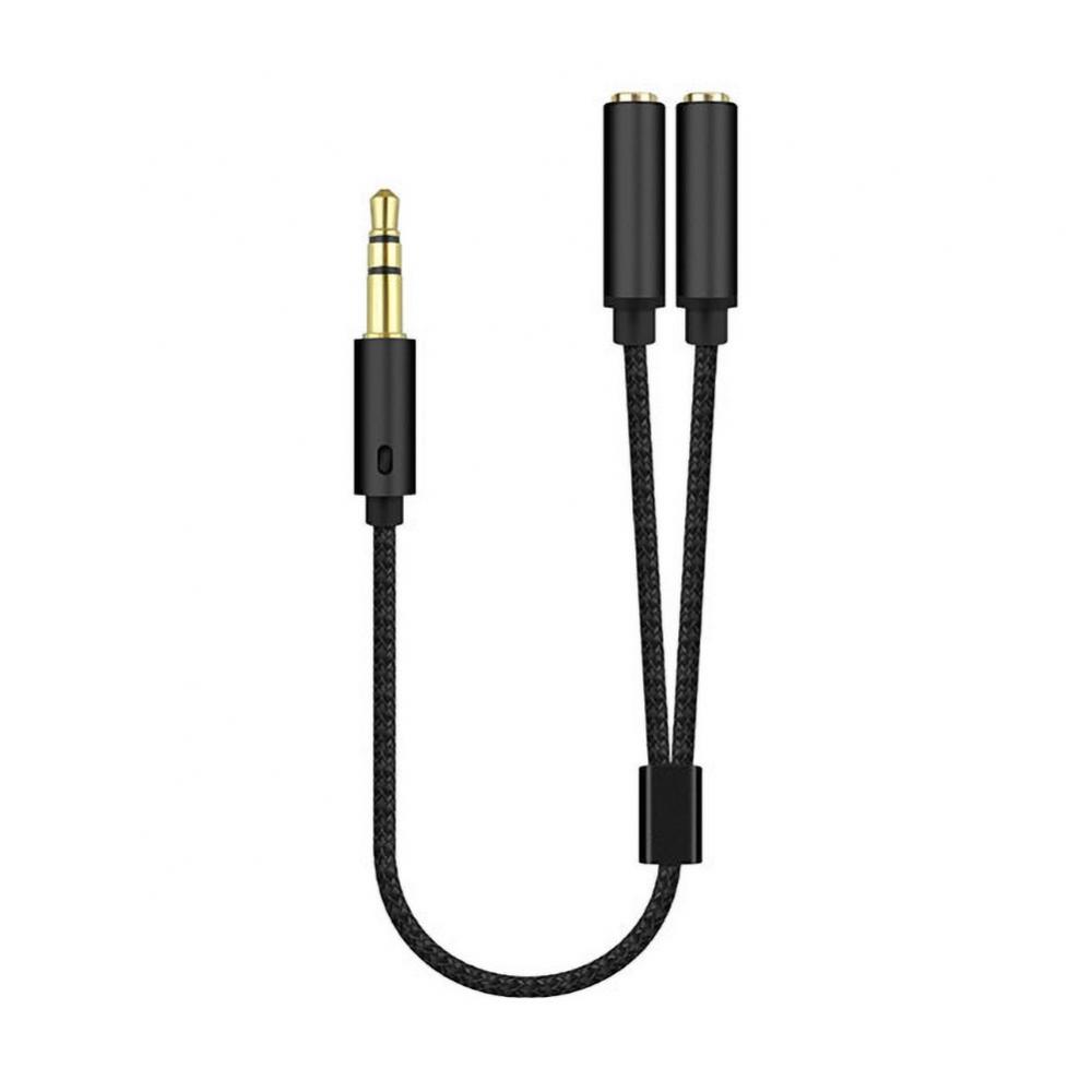 Headset Adaptor, Headphone Mic and Speaker Splitter Cable, Audio Male to Female for Earphone Extension Mobile Audio