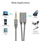 Headset Adaptor, Headphone Mic and Speaker Splitter Cable, Audio Male to Female for Earphone Extension Mobile Audio