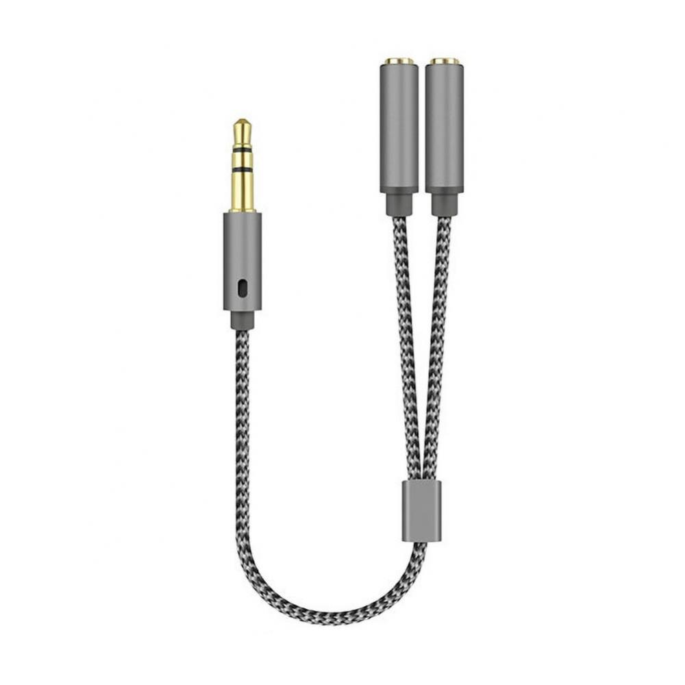 Headset Adaptor, Headphone Mic and Speaker Splitter Cable, Audio Male to Female for Earphone Extension Mobile Audio