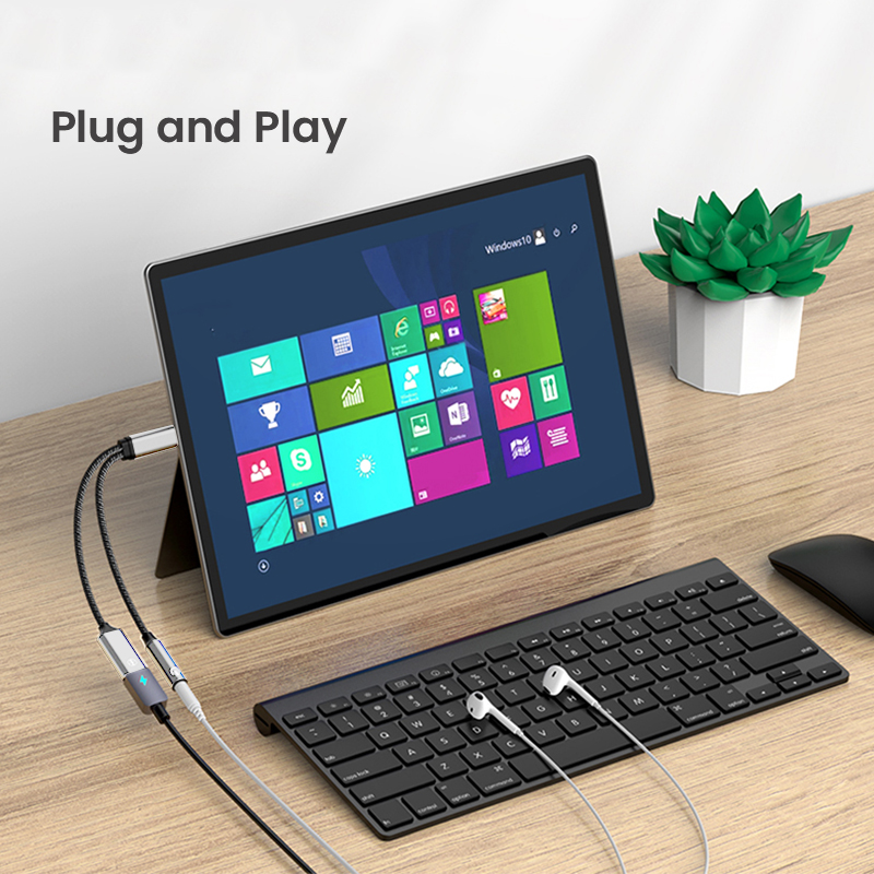 USB Type C To Headphone Audio Aux Adaptor PD Charging Cable For Samsung Huawei IPhone 1