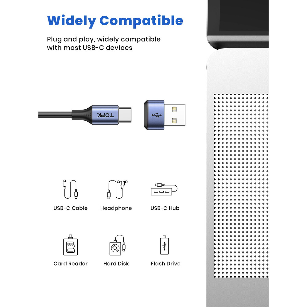 USB C To USB Male Adapter Fast Charging Data Sync OTG Connector 4