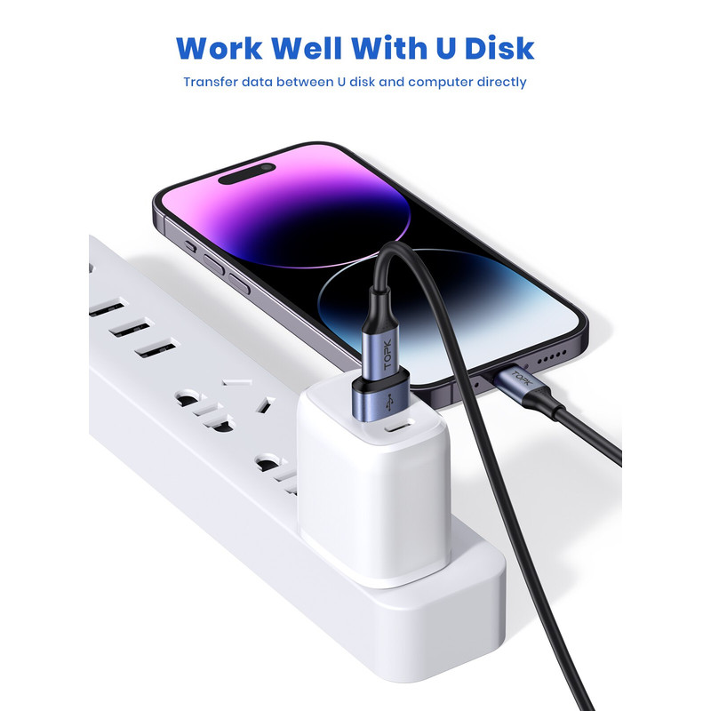 USB C To USB Male Adapter Fast Charging Data Sync OTG Connector 5