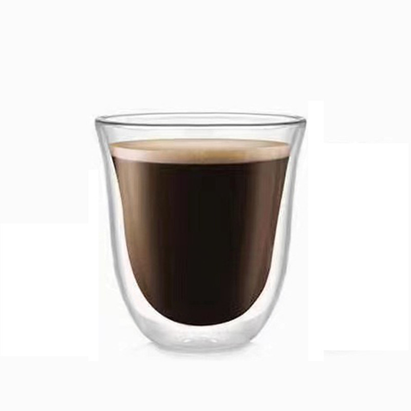 Double layer Transparent Mug, High Silicate Glass, Heat Insulation Cup for Coffee Tea Breakfast Milk Juice Beer