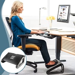 under desk footrest with massage rollers for pain relief and comfort