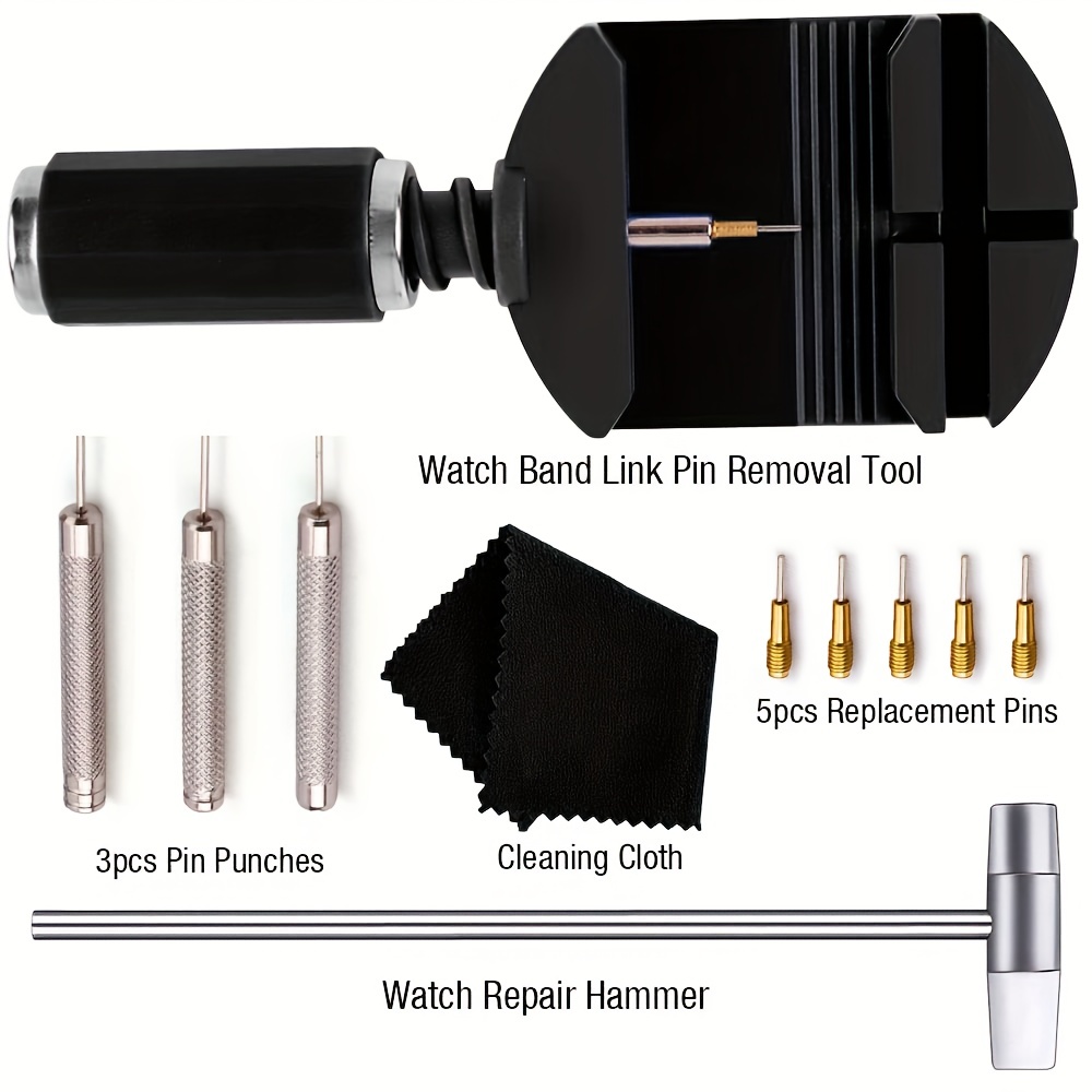 Watch Link Removal Tool Kit, Watch Band Tool Strap Chain Pin Remover, Repair Tool Kit for Strap Adjustment