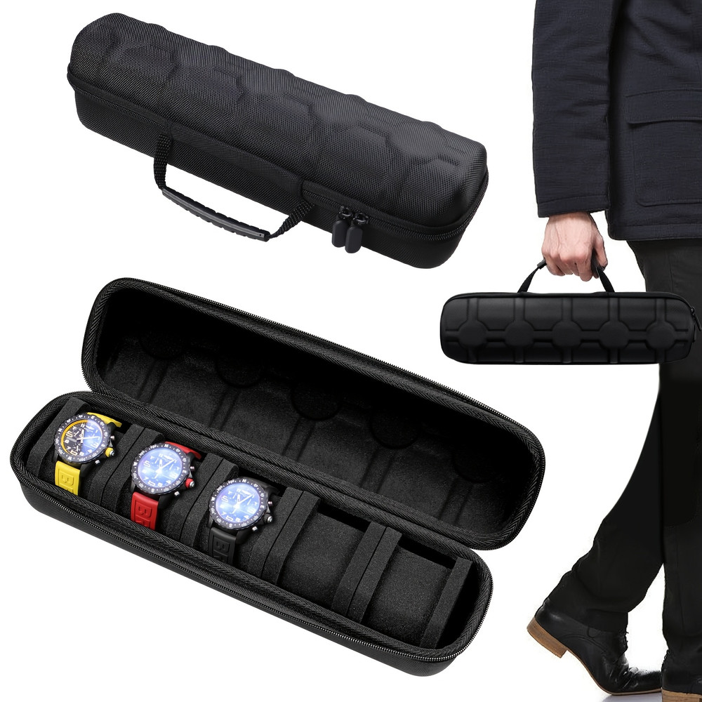 Watch Case Hard Shell Travel Organiser With Pillow Insert Gift Ready 2