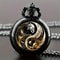Retro Golden Silvery Double Dragon Quartz Pocket Watch Stylish Design 0