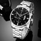 Fashion Men Watches, Luxury Silver Stainless Steel Quartz, Business Watch for Men, Calendar Clock
