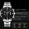Fashion Men Watches, Luxury Silver Stainless Steel Quartz, Business Watch for Men, Calendar Clock