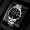 Fashion Men Watches, Luxury Silver Stainless Steel Quartz, Business Watch for Men, Calendar Clock