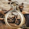 Exquisite Vintage Motorbike Pocket Watch Retro Bronze Creative Clock Cowboy Necklace Chain 0
