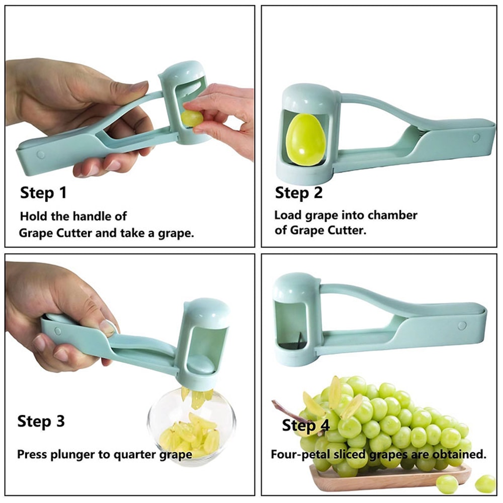 Grape Slicer Stainless Steel Grape And Tomato Cutter Fruit Salad Tool 4
