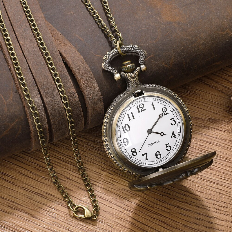 Motorcycle Quartz Pocket Watch Motorbike Design Pendant Fob Watch Chain For Men 3