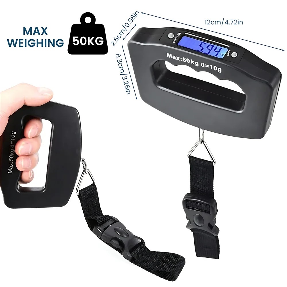 Portable Scale Digital LCD Display 110lb50kg Electronic Luggage Hanging Suitcase Travel Weighs Bagg 4
