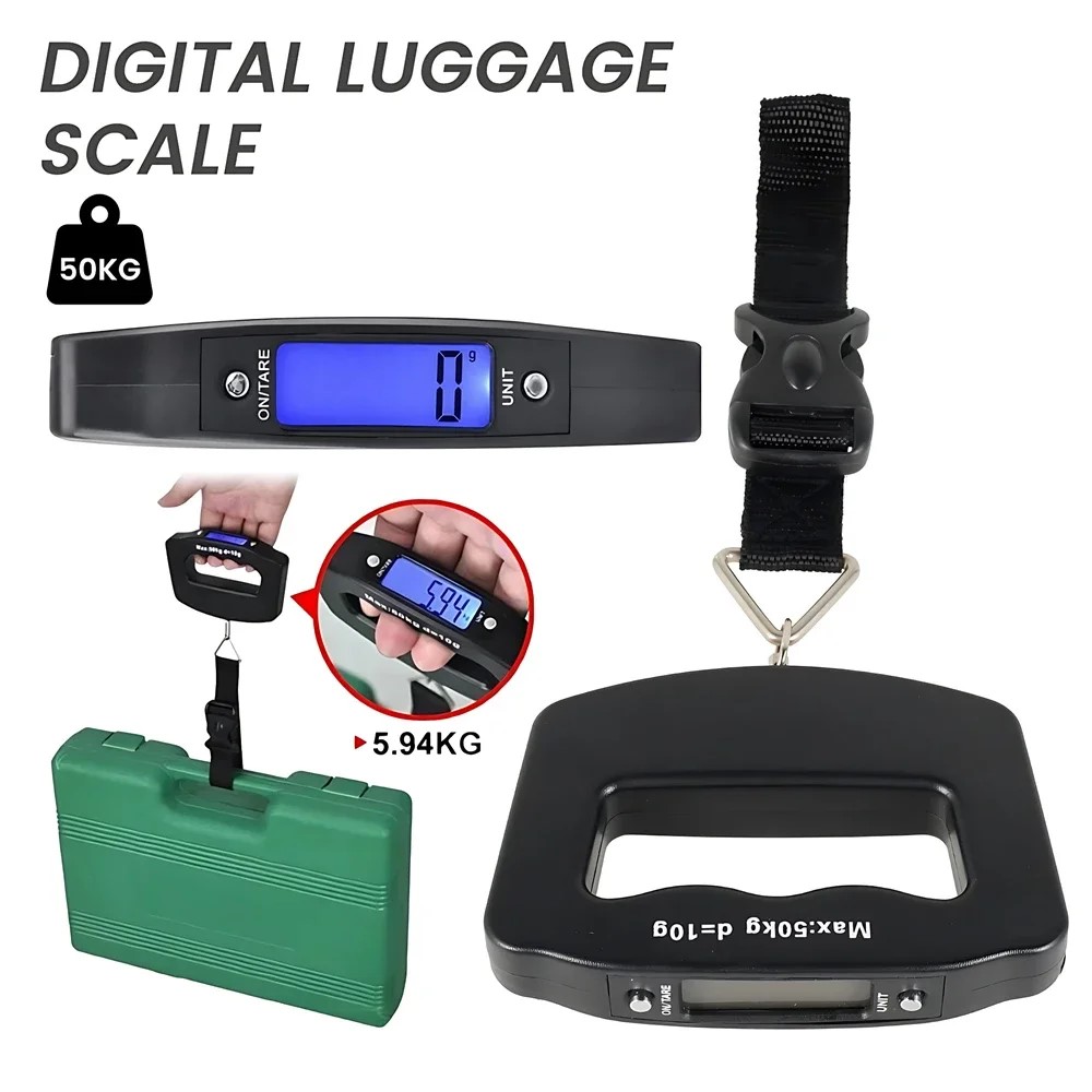 Portable Scale Digital LCD Display 110lb50kg Electronic Luggage Hanging Suitcase Travel Weighs Bagg 5