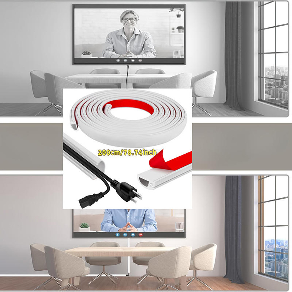 Meter Cord Management Channel, Invisible Decorative Wire Cover, Anti Step Protector, Adhesive Soft Cable Race Way