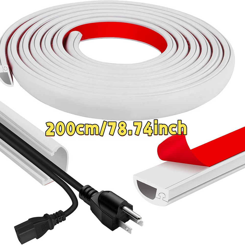 Meter Cord Management Channel, Invisible Decorative Wire Cover, Anti Step Protector, Adhesive Soft Cable Race Way