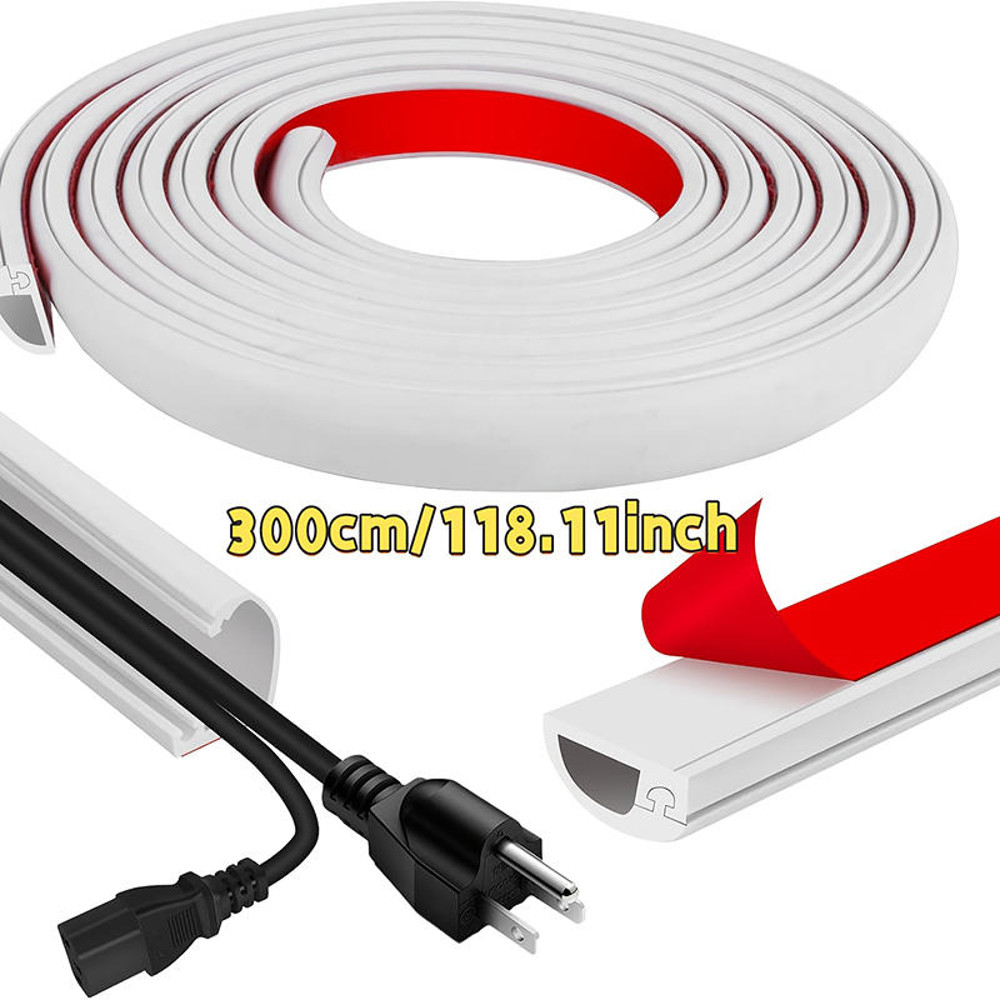 Meter Cord Management Channel, Invisible Decorative Wire Cover, Anti Step Protector, Adhesive Soft Cable Race Way