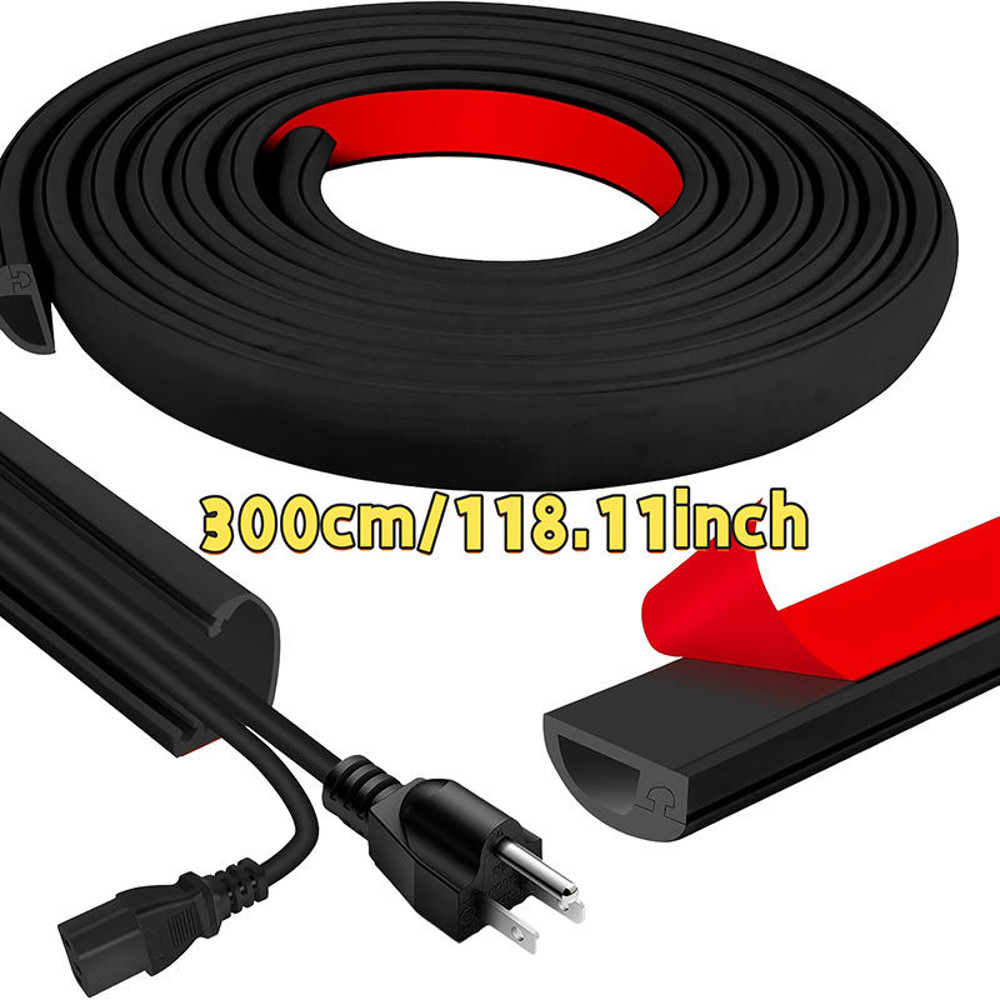 Meter Cord Management Channel, Invisible Decorative Wire Cover, Anti Step Protector, Adhesive Soft Cable Race Way