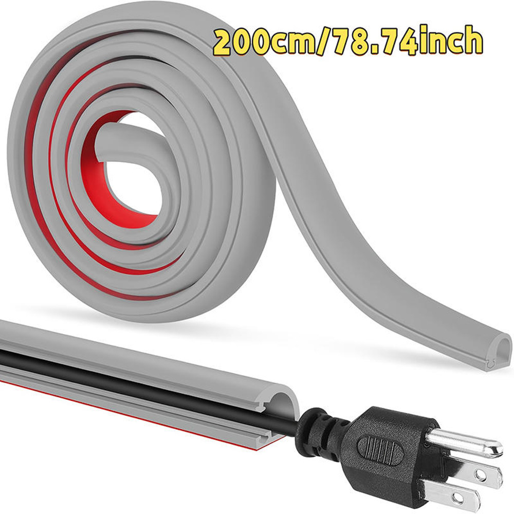 Meter Cord Management Channel, Invisible Decorative Wire Cover, Anti Step Protector, Adhesive Soft Cable Race Way