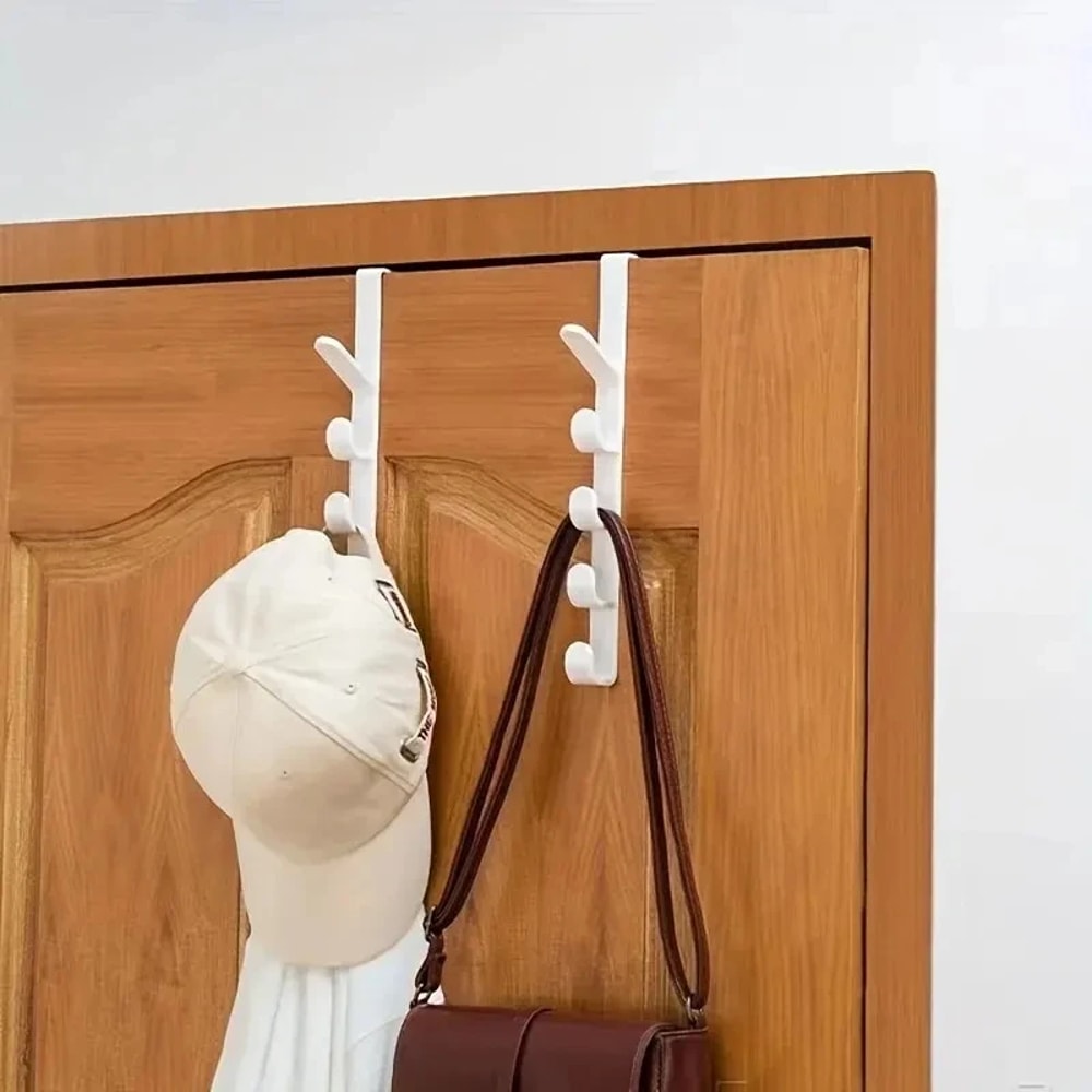 Bedroom Door Hanger Clothes Hanging Rack Plastic Over The Door Hooks Storage Organisation Purse Hol 0