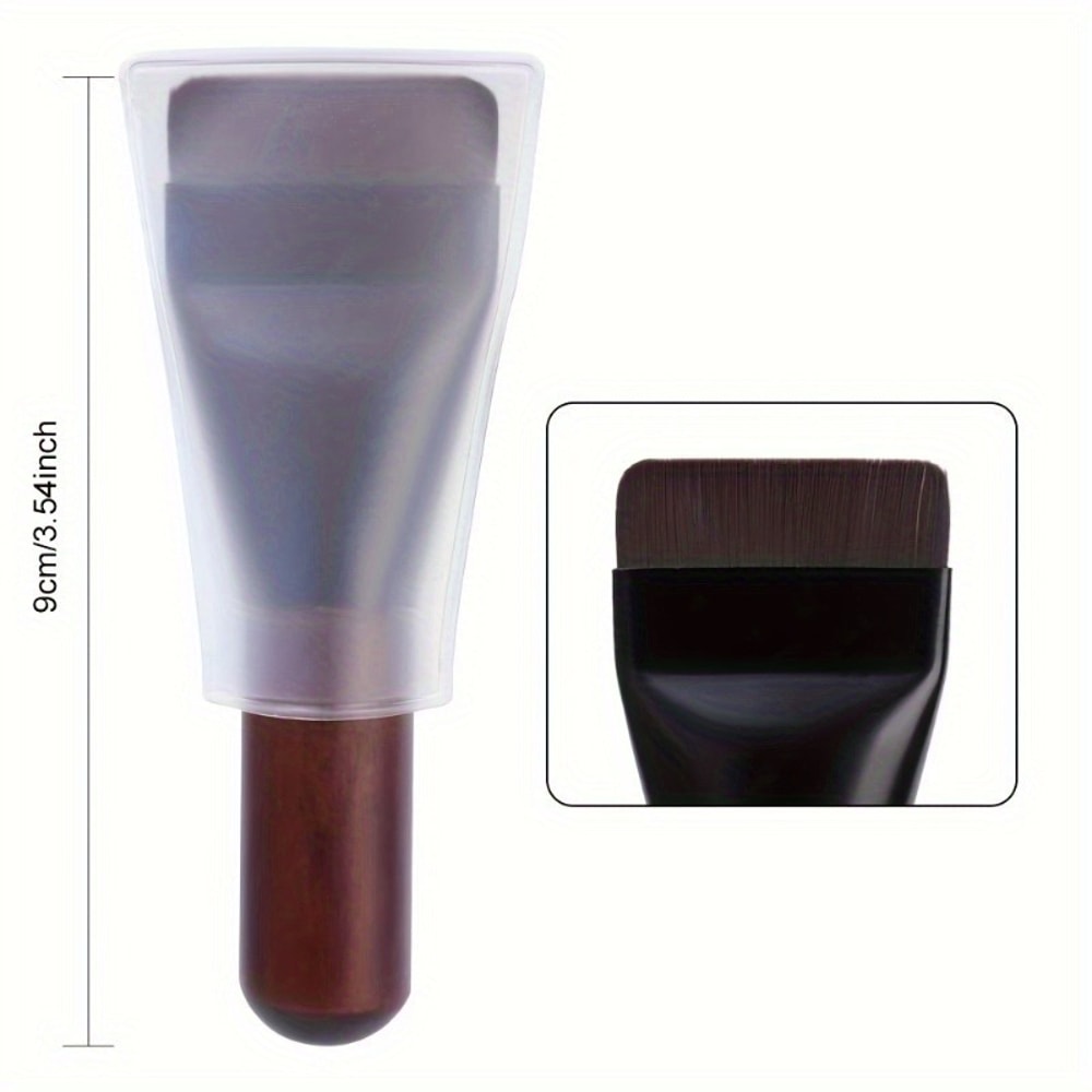 Ultra Thin Foundation Brush with Wooden Handle, Nylon Bristles for All Skin Types