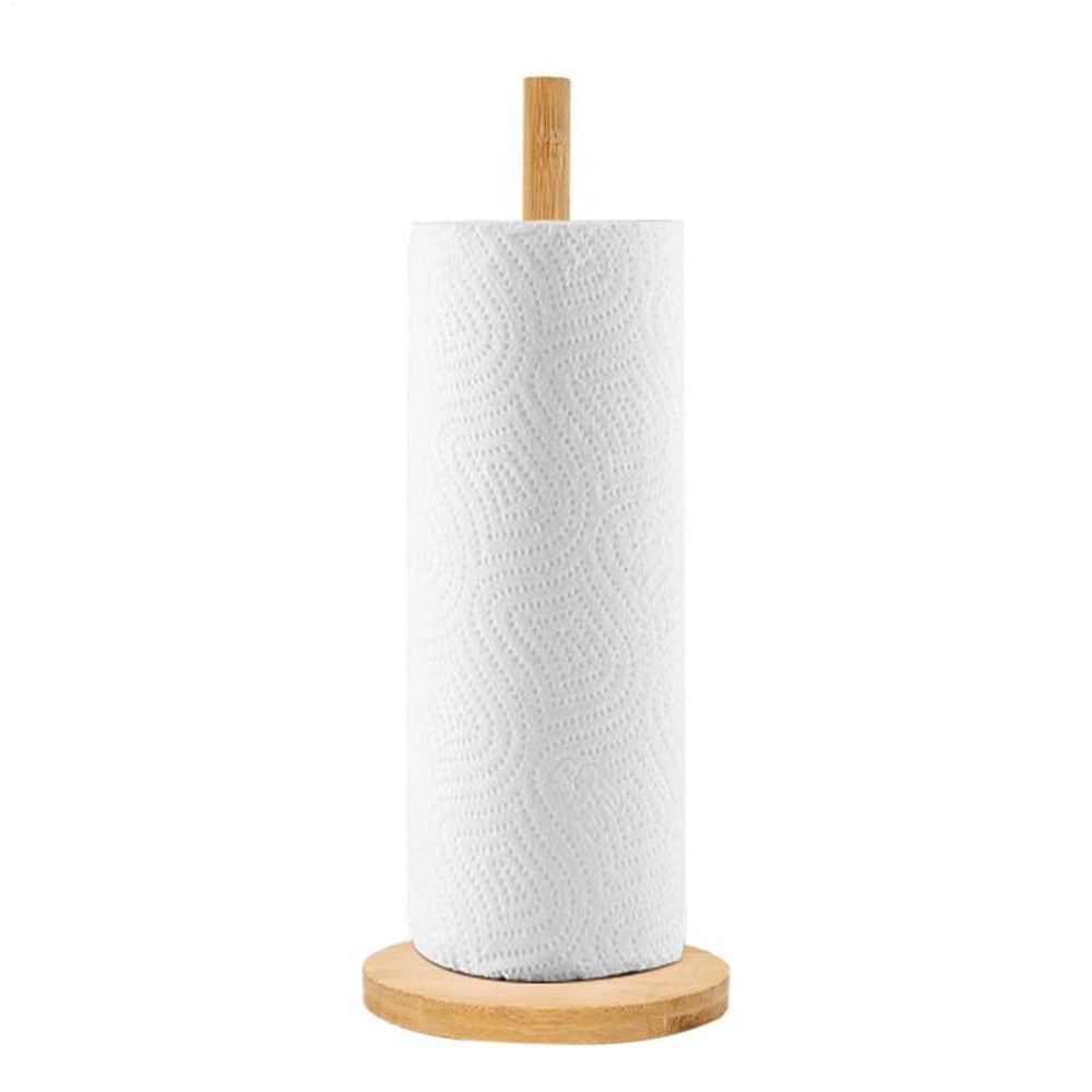 Kitchen Wooden Roll Paper Towel Holder, Bathroom Tissue Vertical Stand, Disposable Paper Pot Storage Accessories