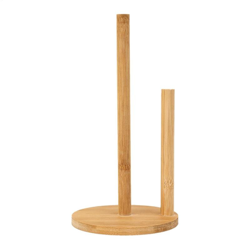 Kitchen Wooden Roll Paper Towel Holder, Bathroom Tissue Vertical Stand, Disposable Paper Pot Storage Accessories