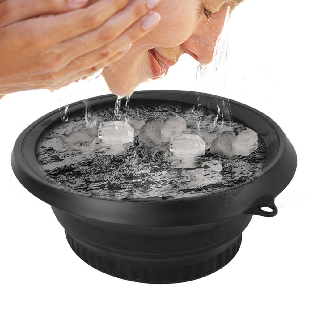 Portable Face Ice Bath Bowl, Skin Care Tool, Folding Ice Facial Washbasin for Home and Travel